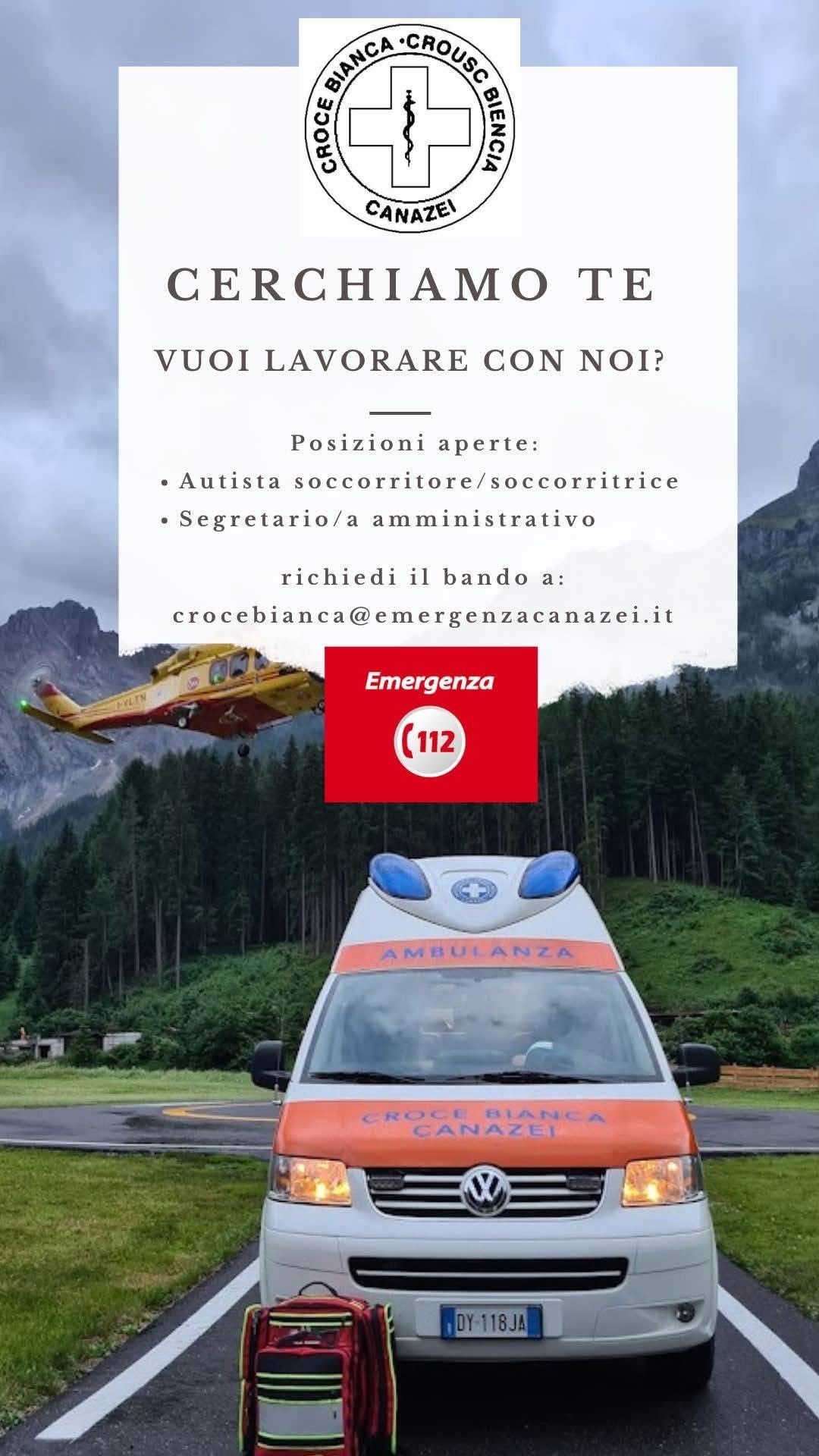 Locandina: Croce Bianca Canazei - Posizioni aperte